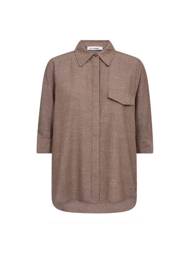 Co Couture JihoCC Stripe SS Shirt Brown