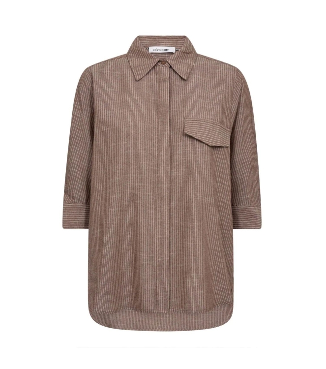 Co Couture JihoCC Stripe SS Shirt Brown