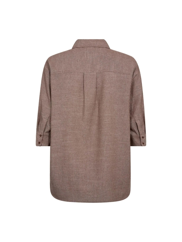 Co Couture JihoCC Stripe SS Shirt Brown