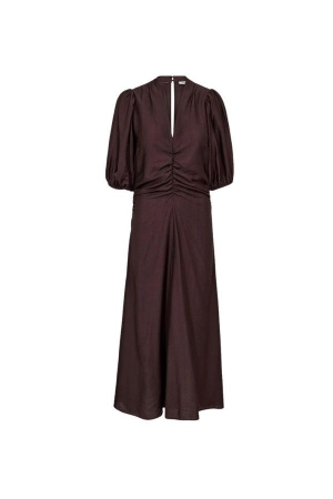 Co Couture HeraCC SS Puff Dress Dark Brown