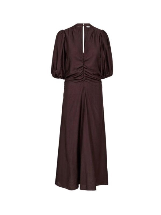 Co Couture HeraCC SS Puff Dress Dark Brown
