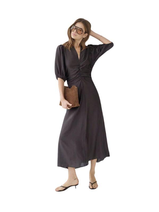 Co Couture HeraCC SS Puff Dress Dark Brown