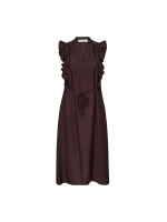 Co Couture HeraCC Frill SS V-Dress Dark Brown