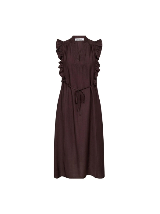 Co Couture HeraCC Frill SS V-Dress Dark Brown