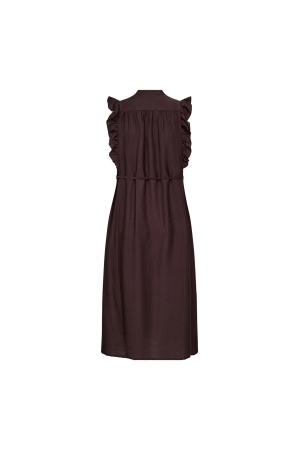 Co Couture HeraCC Frill SS V-Dress Dark Brown