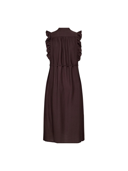 Co Couture HeraCC Frill SS V-Dress Dark Brown