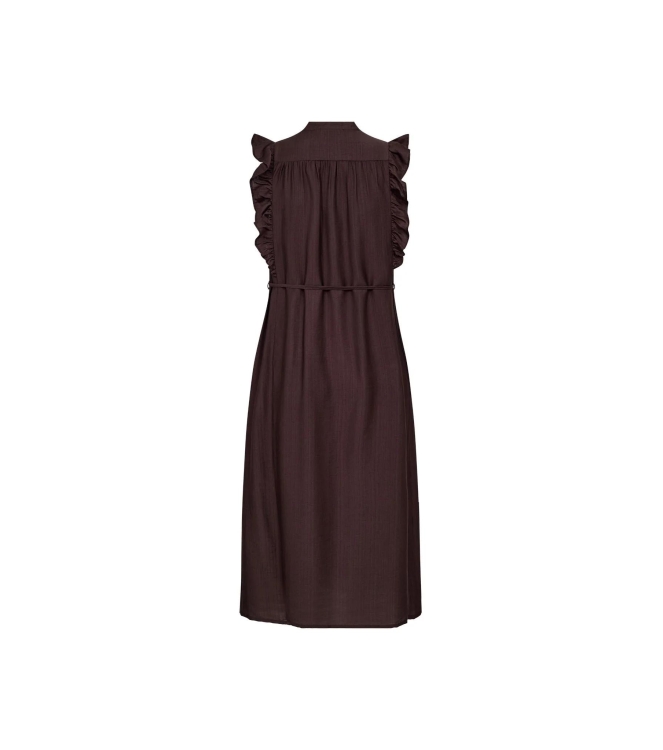 Co Couture HeraCC Frill SS V-Dress Dark Brown