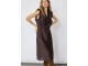 Co Couture HeraCC Frill SS V-Dress Dark Brown