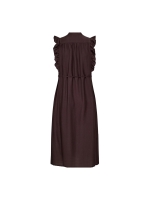 Co Couture HeraCC Frill SS V-Dress Dark Brown