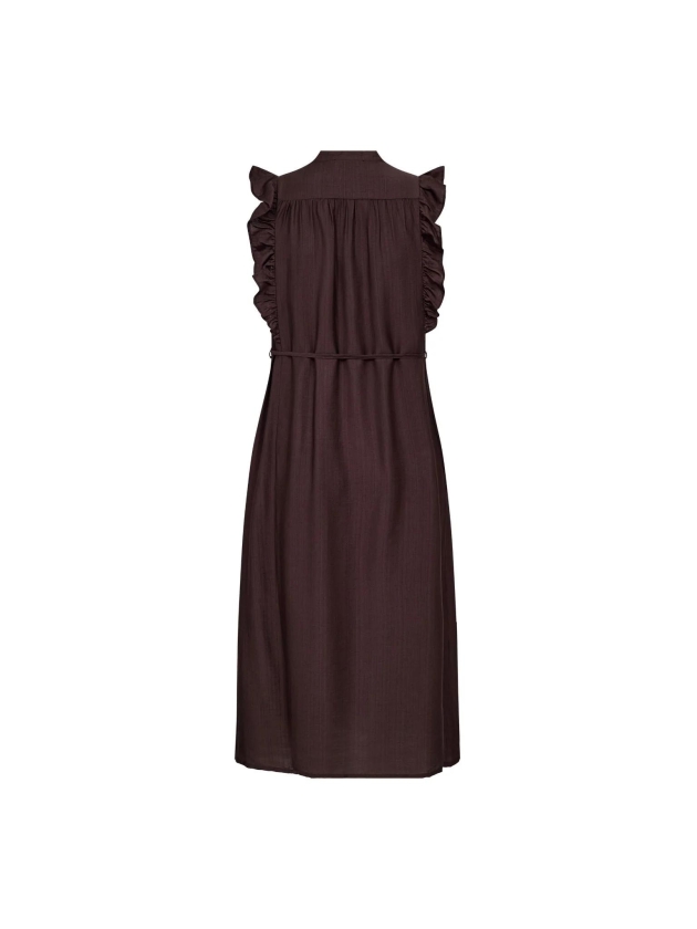 Co Couture HeraCC Frill SS V-Dress Dark Brown