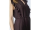 Co Couture HeraCC Frill SS V-Dress Dark Brown