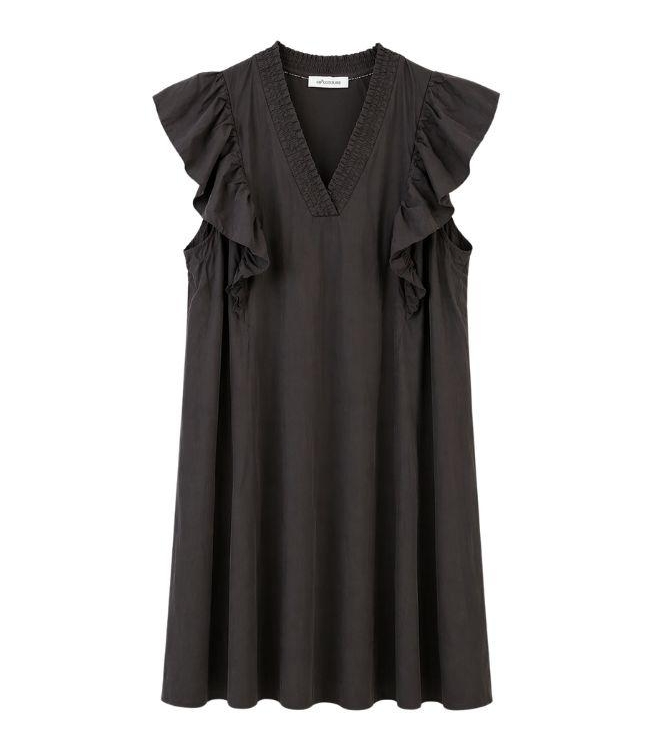 Co Couture SunriseCC Frill Crop V-Dress Dark Brown