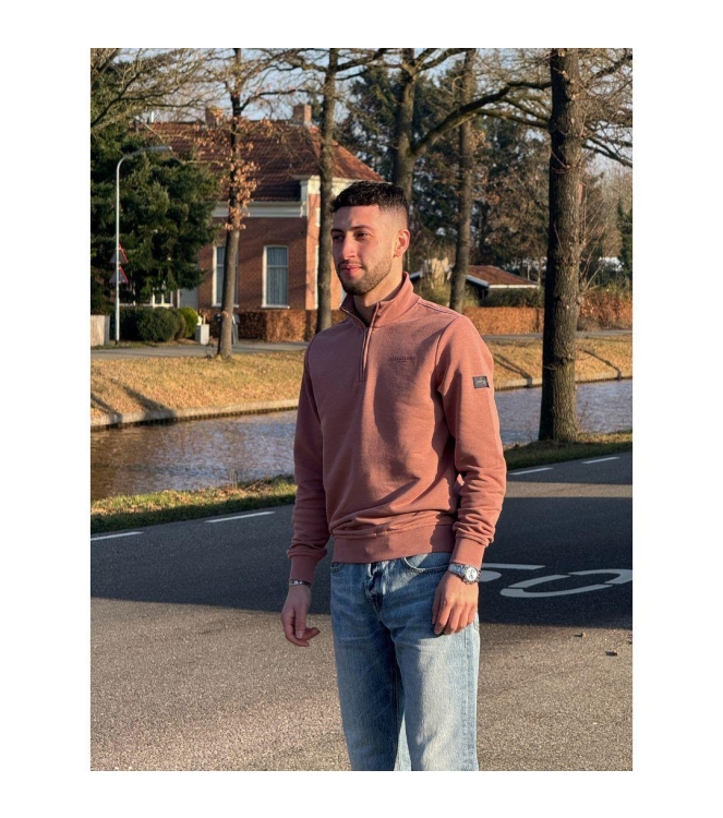 Cavallaro Diagono Half Zip Sweat 310000 Old pink