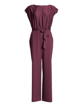 Swing Jumpsuit aus Material-Mix 612 Merlot