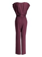 Swing Jumpsuit aus Material-Mix 612 Merlot