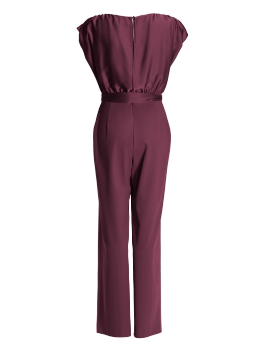 Swing Jumpsuit aus Material-Mix 612 Merlot