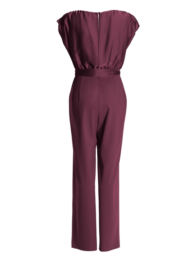 Swing Jumpsuit aus Material-Mix 612 Merlot