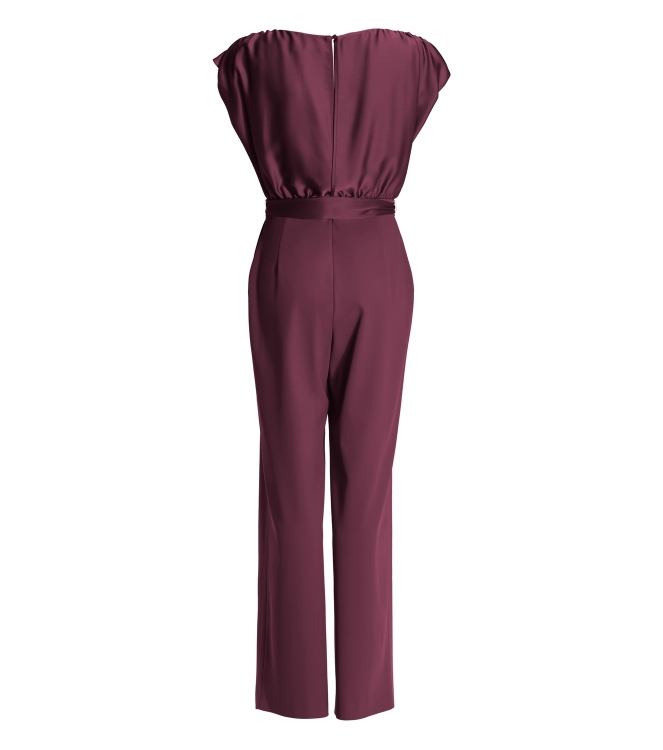 Swing Jumpsuit aus Material-Mix 612 Merlot