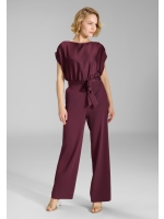Swing Jumpsuit aus Material-Mix 612 Merlot