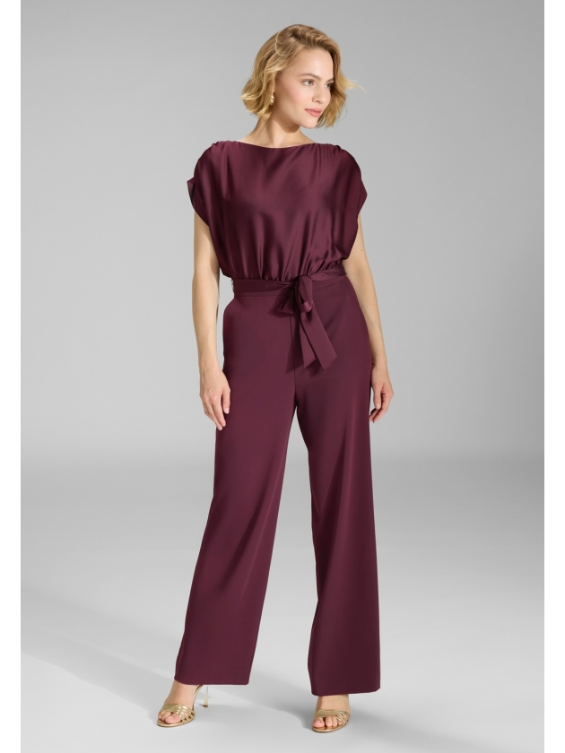 Swing Jumpsuit aus Material-Mix 612 Merlot