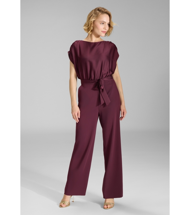 Swing Jumpsuit aus Material-Mix 612 Merlot