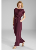 Swing Jumpsuit aus Material-Mix 612 Merlot