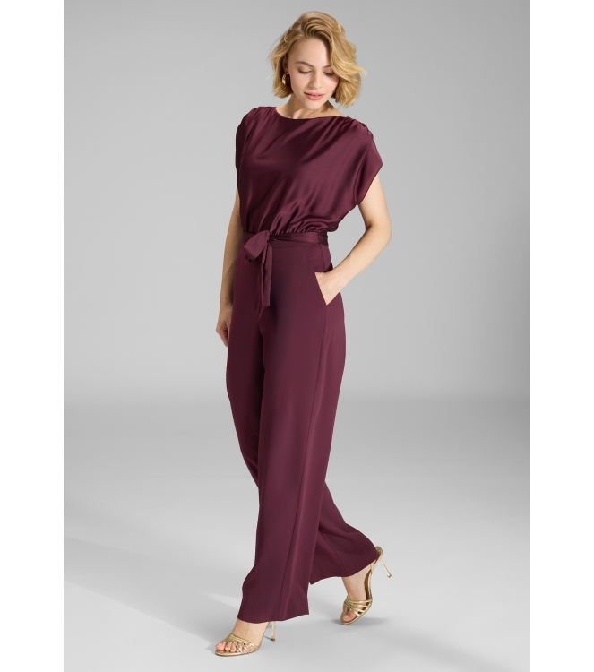 Swing Jumpsuit aus Material-Mix 612 Merlot
