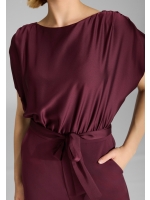 Swing Jumpsuit aus Material-Mix 612 Merlot