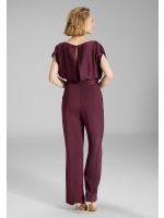 Swing Jumpsuit aus Material-Mix 612 Merlot