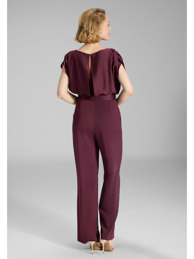 Swing Jumpsuit aus Material-Mix 612 Merlot