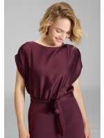 Swing Jumpsuit aus Material-Mix 612 Merlot