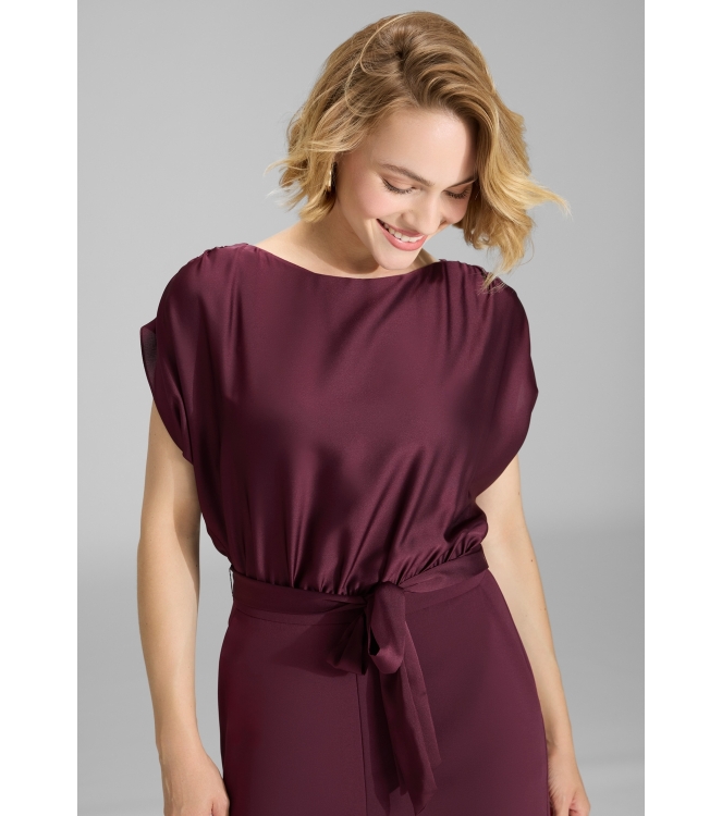 Swing Jumpsuit aus Material-Mix 612 Merlot