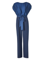 Swing Jumpsuit aus Material-Mix 300 navy
