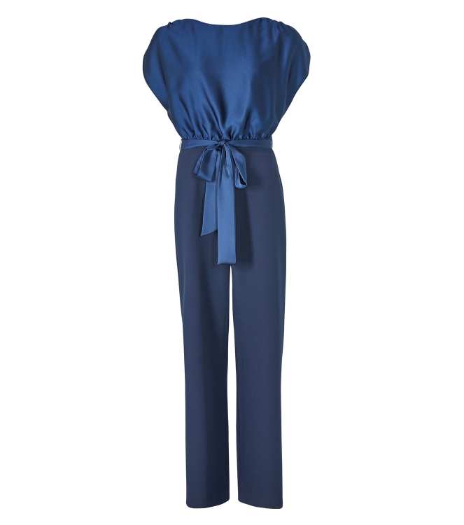 Swing Jumpsuit aus Material-Mix 300 navy