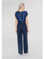 Swing Jumpsuit aus Material-Mix 300 navy