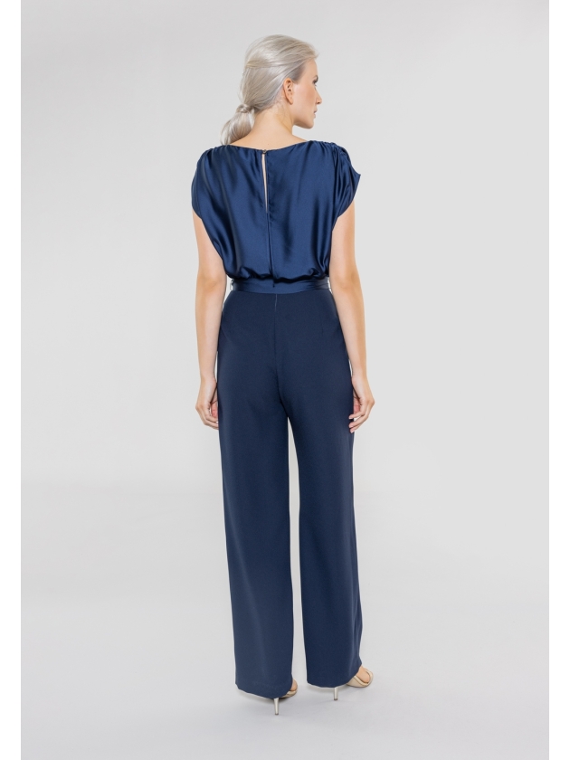 Swing Jumpsuit aus Material-Mix 300 navy