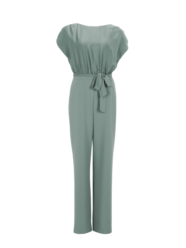 Swing Jumpsuit aus Material-Mix 583 Soft green