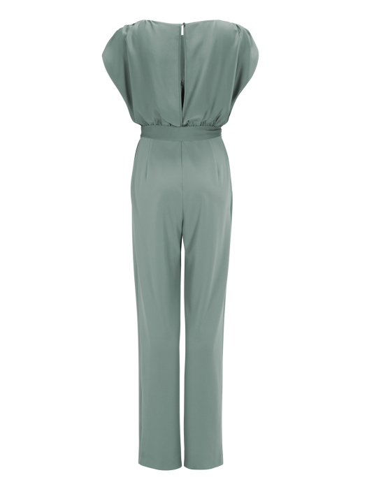 Swing Jumpsuit aus Material-Mix 583 Soft green