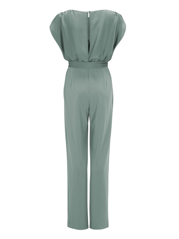 Swing Jumpsuit aus Material-Mix 583 Soft green
