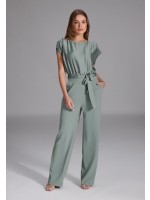 Swing Jumpsuit aus Material-Mix 583 Soft green
