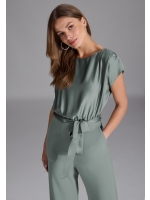 Swing Jumpsuit aus Material-Mix 583 Soft green