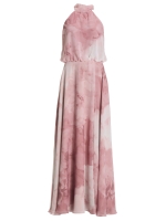 Swing Abendkleid mit blusigem Top aus flo 6801 Vintage pink/multi