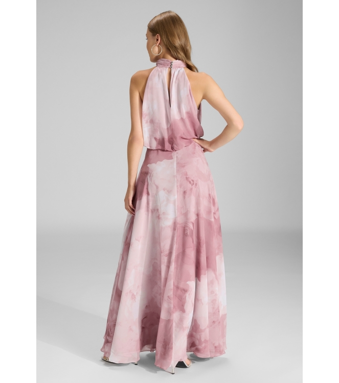 Swing Abendkleid mit blusigem Top aus flo 6801 Vintage pink/multi