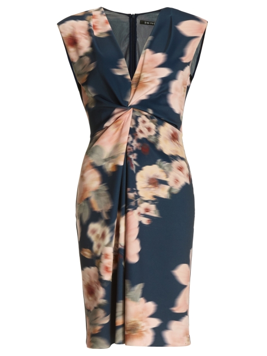 Swing Etuikleid aus floral bedrucktem Scu 3001 Navy/multi