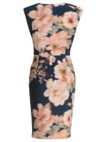 Swing Etuikleid aus floral bedrucktem Scu 3001 Navy/multi