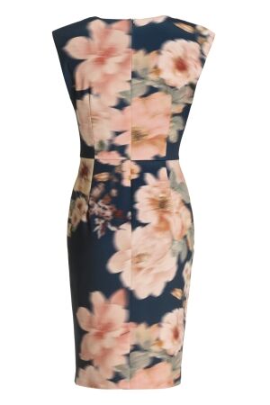Swing Etuikleid aus floral bedrucktem Scu 3001 Navy/multi