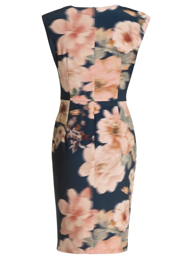 Swing Etuikleid aus floral bedrucktem Scu 3001 Navy/multi
