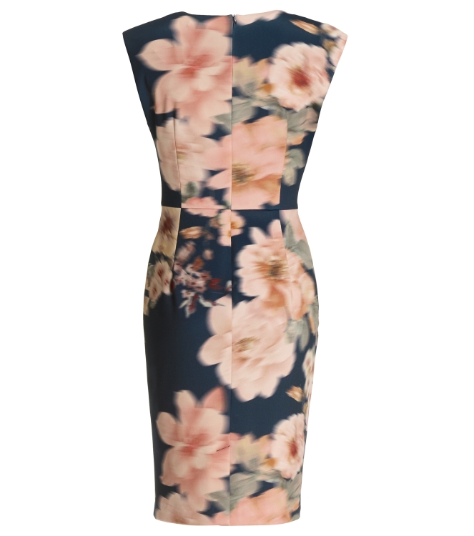 Swing Etuikleid aus floral bedrucktem Scu 3001 Navy/multi