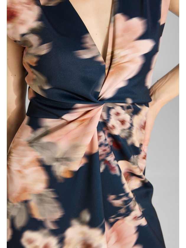 Swing Etuikleid aus floral bedrucktem Scu 3001 Navy/multi