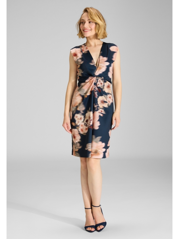 Swing Etuikleid aus floral bedrucktem Scu 3001 Navy/multi